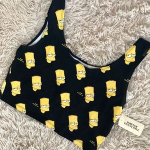 Forever 21 Bart Simpson Crop Top Size L